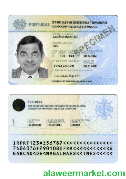Portugal permanent residence certificate